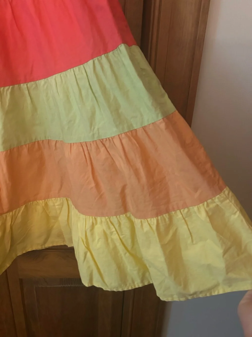 Gymboree Girl’s Sz 12 100% Cotton Yellow, Orange, and Green Tiered Skirt